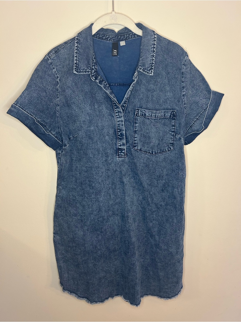 Kut from the Kloth Denim Mini Dress - Washed Blue